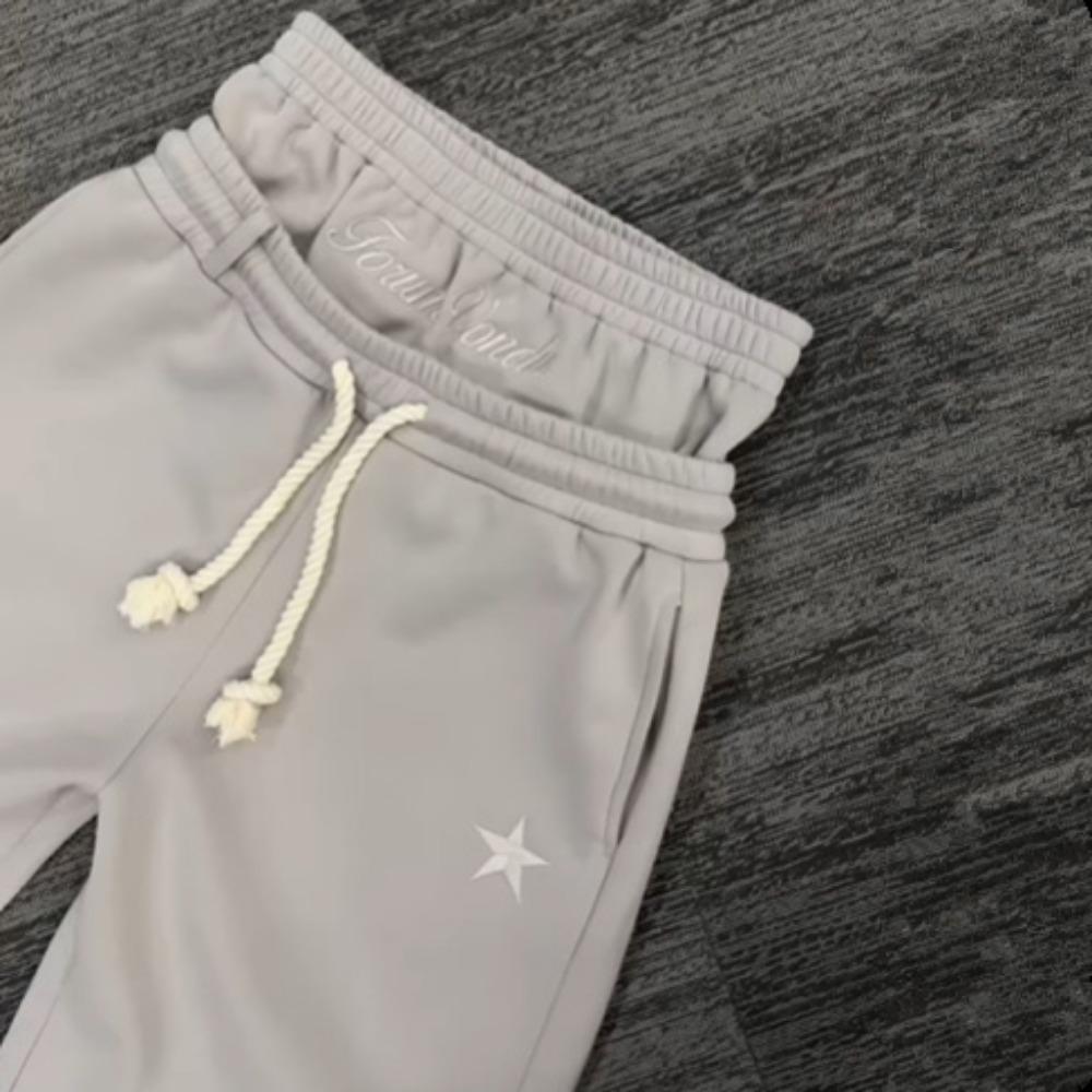 DC-Home-2 Y2K Heren Joggers Gothic Trendy Dubbele Taille Unisex Joggingbroek Hip Hop Amerikaanse Stijl Retro High Street Casual Trainingsbroek L beige
