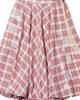 The Museum Visitor Check Bubble Wrap Skirt (Wine)