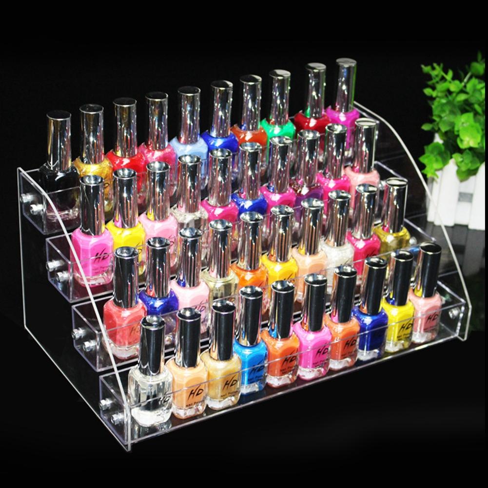 Durable Nail Polish Acrylic Clear Makeup Display Rack Organizer Holder Four Layers
