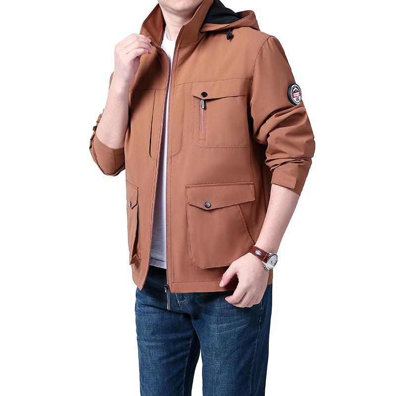 Spring and Autumn Jackets, Men's Off Hat, Casual Windbreaker, Windproof and Waterproof Sprint Coat, Men's Coat