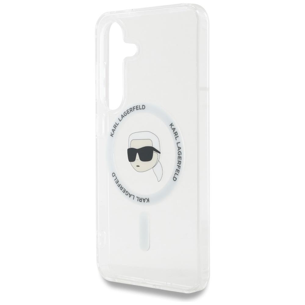Case Karl Lagerfeld Button Karl Head     Printed Logo Magsafe For Samsung Galaxy S25 White
