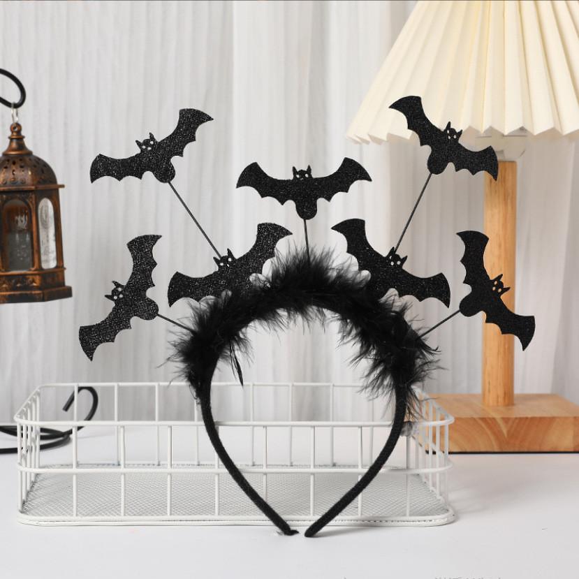 Bat Headband Halloween Festival Headwear With Gold Dust Details For Costumes And Events