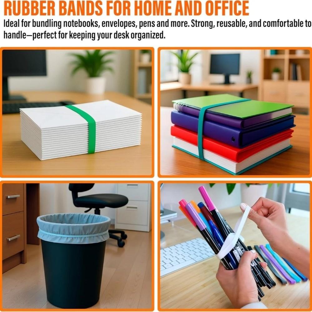 6/12 Pcs Random Colors Rubber Bands Colorful Silicone Planner Elastic Bands Reusable Stretchable Wrapping Bands