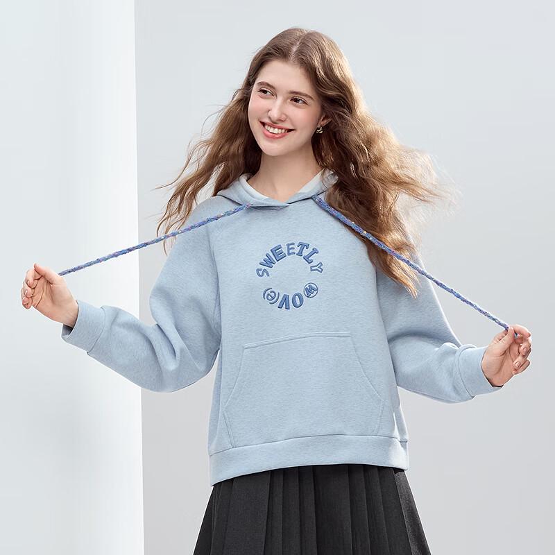 Betu Damen 3D-Buchstaben-Stickerei Hoodie