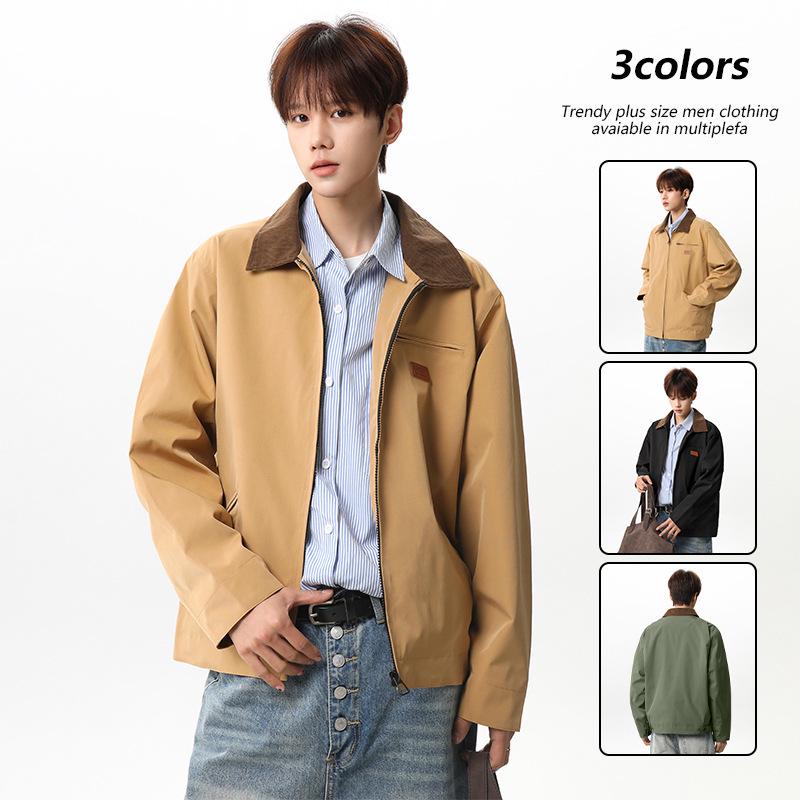 Japanese Style Lapel Casual Men's Jacket - Versatile Spring & Autumn Workwear