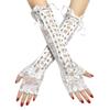Lolita Lace Studded Tie-Up Half-Finger Cosplay Dance Gloves with Buckle
