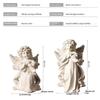 White Resin Praying Angel Figurines With Delicate Wings Floral Crown For Home Desktop Shelf Decor
