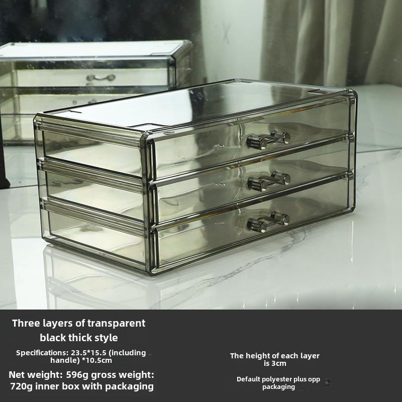 Clear Acrylic Jewelry and Skincare Organizer - Dustproof, Extra Large Storage with Drawers