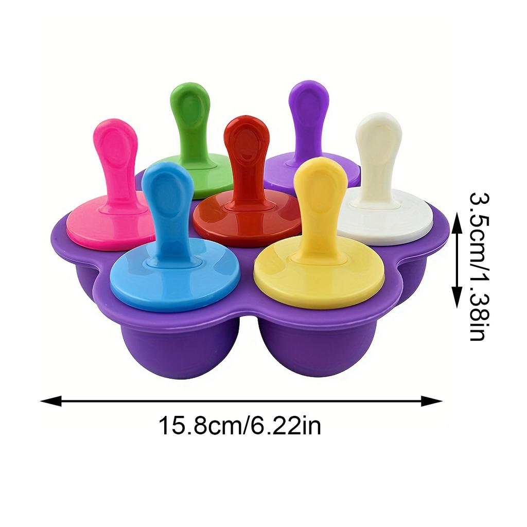 Moule à glace à 7 trous Moule à glaçons en silicone avec couvercle pour DIY maison