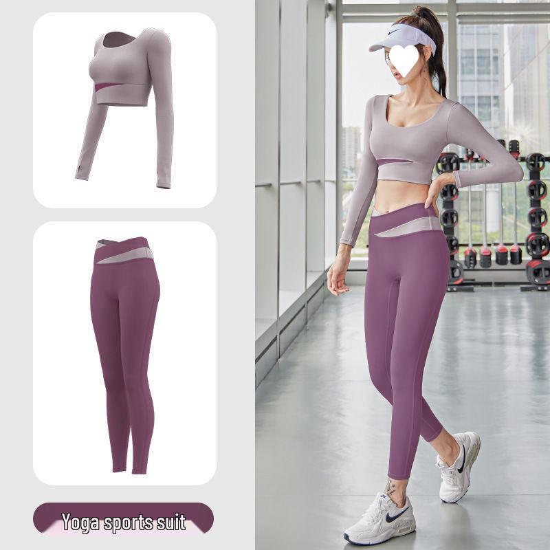 Completo da Yoga Donna Senza Cuciture – Asciugatura Rapida, Controllo Addominale, Pantaloni Lunghi per Corsa, Fitness Indoor e Danza