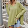 Women's Clothing Plus Size Fashion Knitwear Sweater Sexy Pullover V-neck