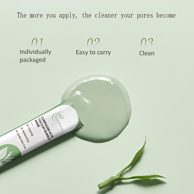 Tea Mud Bubble Mask Tiefenreinigende Gesichtsmaske zur Porenverkleinerung mit komplexen Säuren zur Entfernung von Mitessern und Verengung der Poren