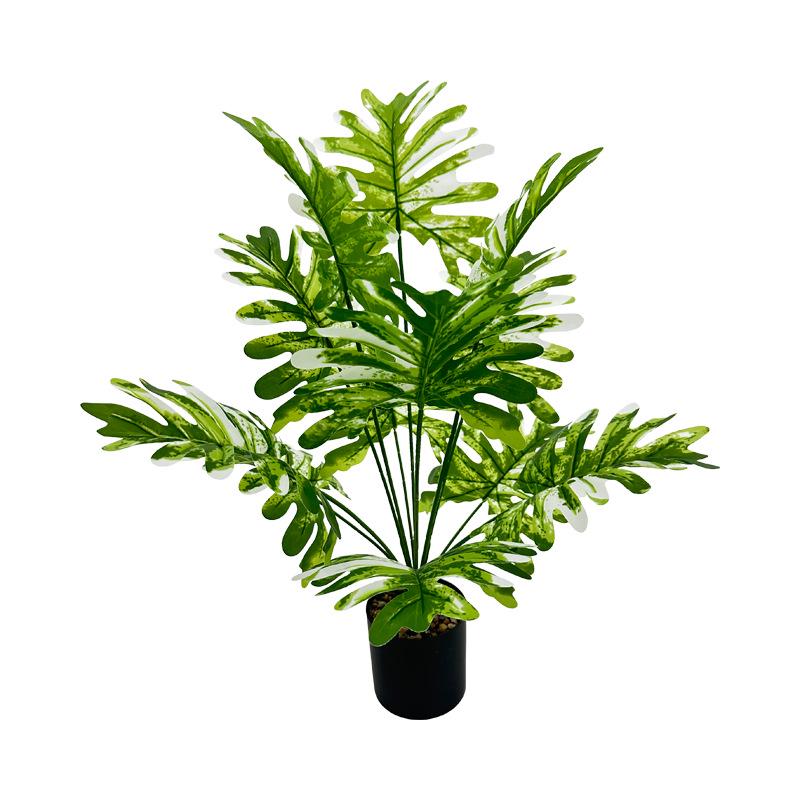 Highly Realistic Artificial Green Potted Plant with Spring Rain Leaves for Home, Living Room, or Garden Decor