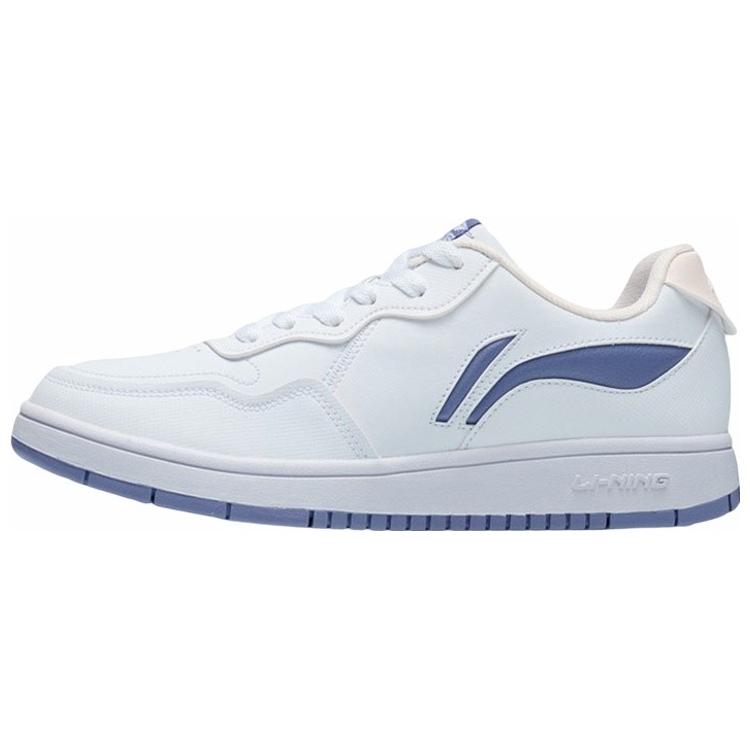 New LiNing Anti Slip Wear Resistant Low Top Skateboard Shoes Women's White Blue AGCR318-3
