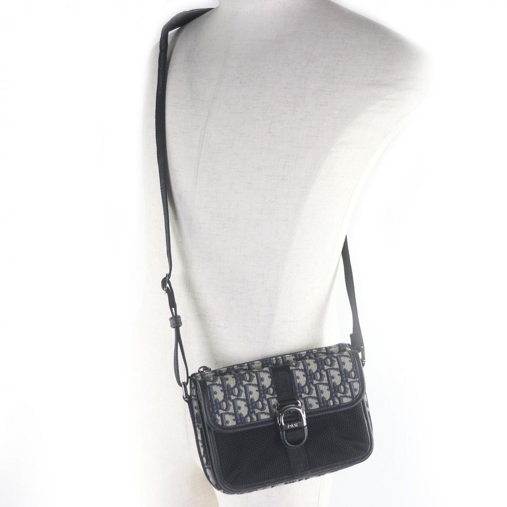 Great DIOR Shoulder Bag Dior 8 Buckle Oblique All-Over Pattern Beige Used
