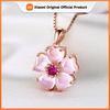 Huitan Fancy Flower Necklace Women Temperament Sweet Chain Neck Female Party Accessories Anniversary Love Gift Fashion Jewelry