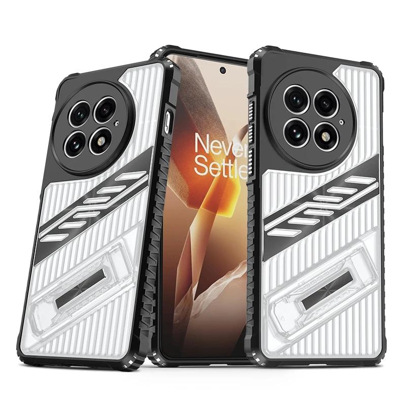 Anti-slip Kickstand Case For OnePlus 13 One Plus 13R Cover Stand Holder Transparent Shell Fundas Coque