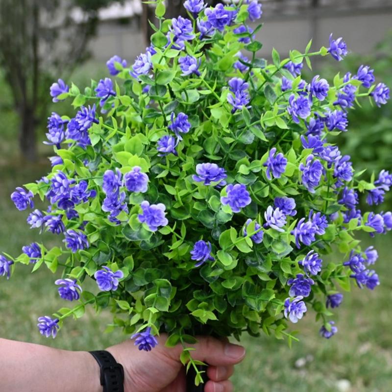 Realistic Artificial Eucalyptuses Leaves Ground Stakes For Outdoor Garden Decoration With Weather Resistant Plastic And Soft Rubber