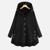 Cappotto da Donna a Metà Lunghezza con Cappuccio Colore Unico Manica Lunga Monopetto