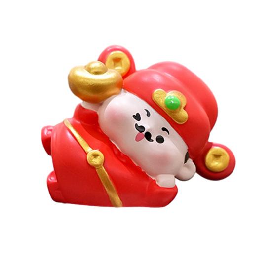 

1/4Pcs God of Wealth Figurine Computer Monitor Decoration Cartoon Chinese Immortals Statue Resin Sculpture Car Dashboard Ornament