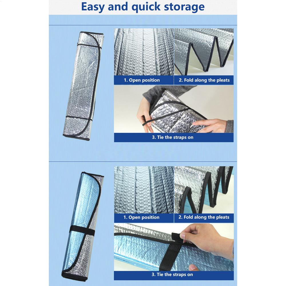 Car Front Windshield Foldable Sun Shade Heat Insulating Sun Visor UV Block Accessory Suitable For SUV Truck Outdoor ParkingWindshield Sunshades 1