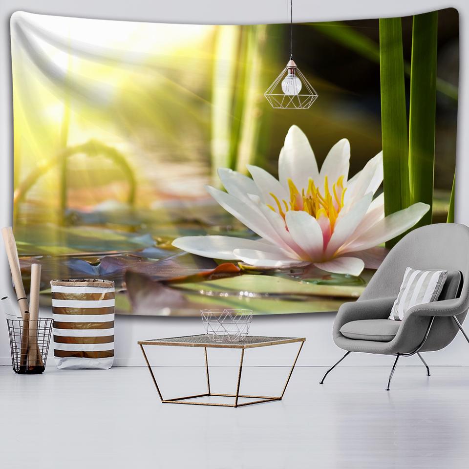 Wall Tapestry, Zen Garden, Massage Stone and Water Lily Beach Towel Throw Blanket Picnic Yoga Mat Family Outfit