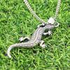 Meier Personalized retro gothic style tripod gecko three-dimensional pendant hip hop punk stainless steel necklace