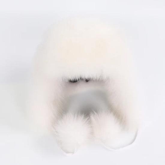 On Sale Real Fox Fur Women's Russian Ushanka Aviator Trapper Snow Skiing Hats Caps Earflap Winter Ladies Fox Fur Bomber Hat