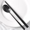 Home Art Stainless Steel Spoon Set Black 2-Person Spoon and Chopsticks