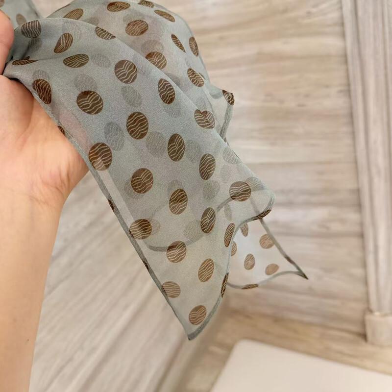 NINA SOLOR Polka Dot Mulberry Silk Scarf