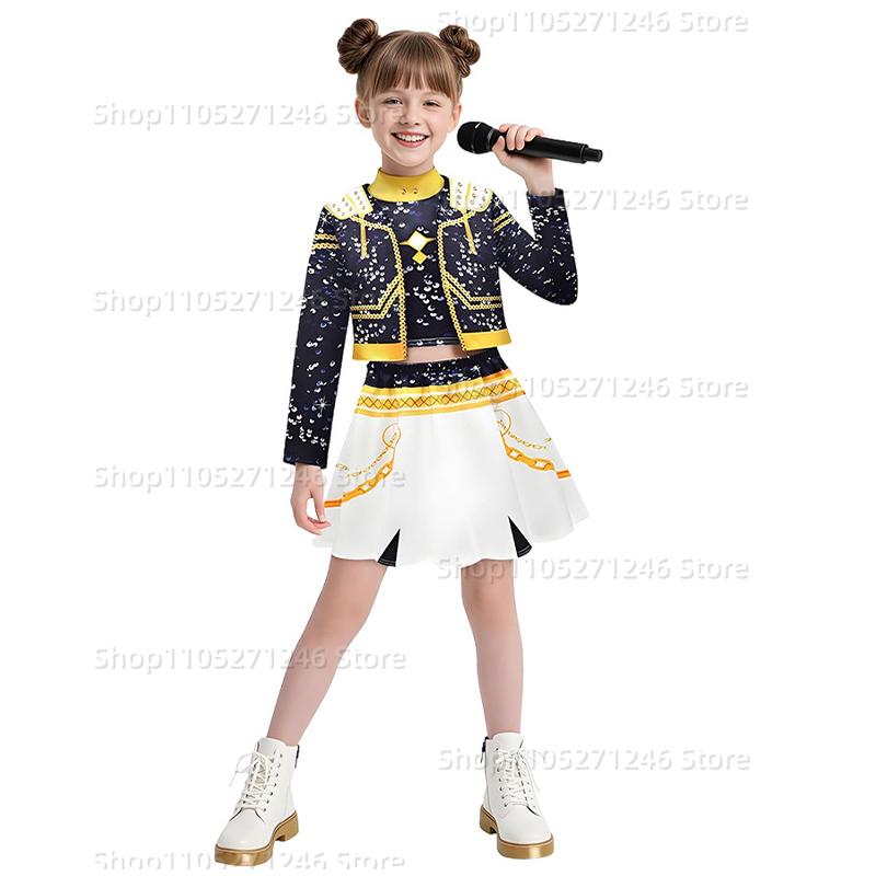 Children's Girl Movie Role Play Costume Printed Role Play Carnival Birthday Party Performance Costume Children's Girl Skirt Set