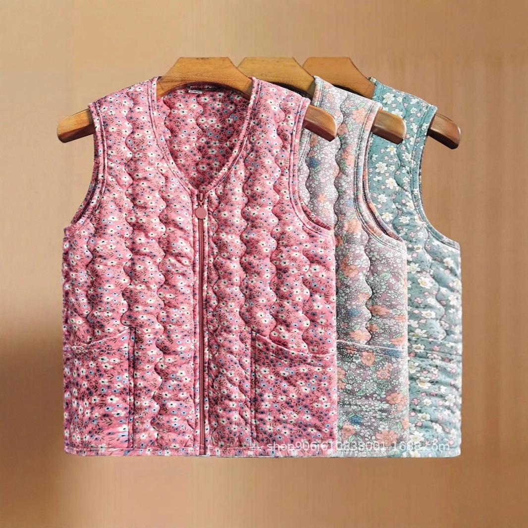 

Высококачественный пуховый хлопковый жилет женский осенне-зимний теплый жилет без рукавов со стоячим воротником модная верхняя жилетка-куртка 2XL [recommended 80--55kg]