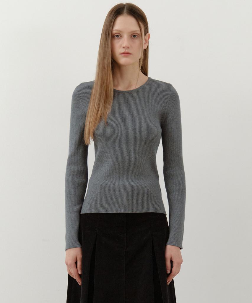 Wednesday Oasis For Woman Jane Round Neck Washable Knit_Gray(Wc25-Kn34)