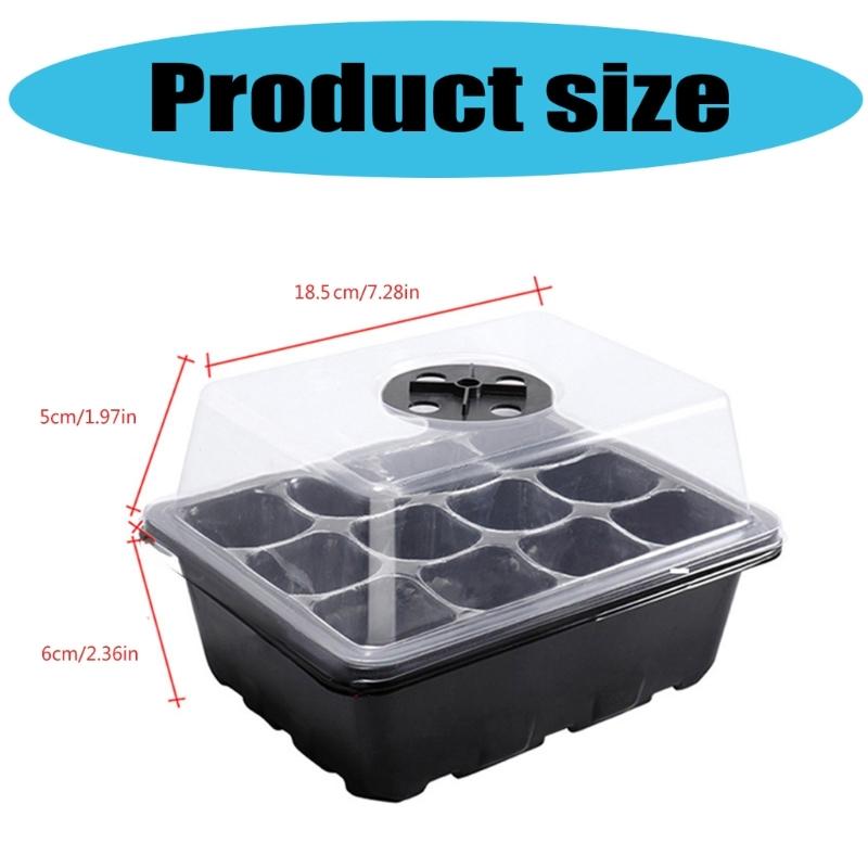 Plastic Seedling Starter Kits with LED Grow Light Plant Nursery Tray with Drainage Holes Vegetable Germination Box