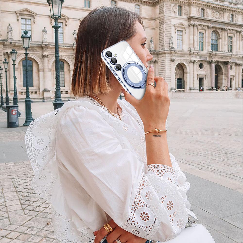 Pro Samsung Galaxy S25+ Pouzdro Stojánek PC+TPU Magnetický Kryt na Telefon