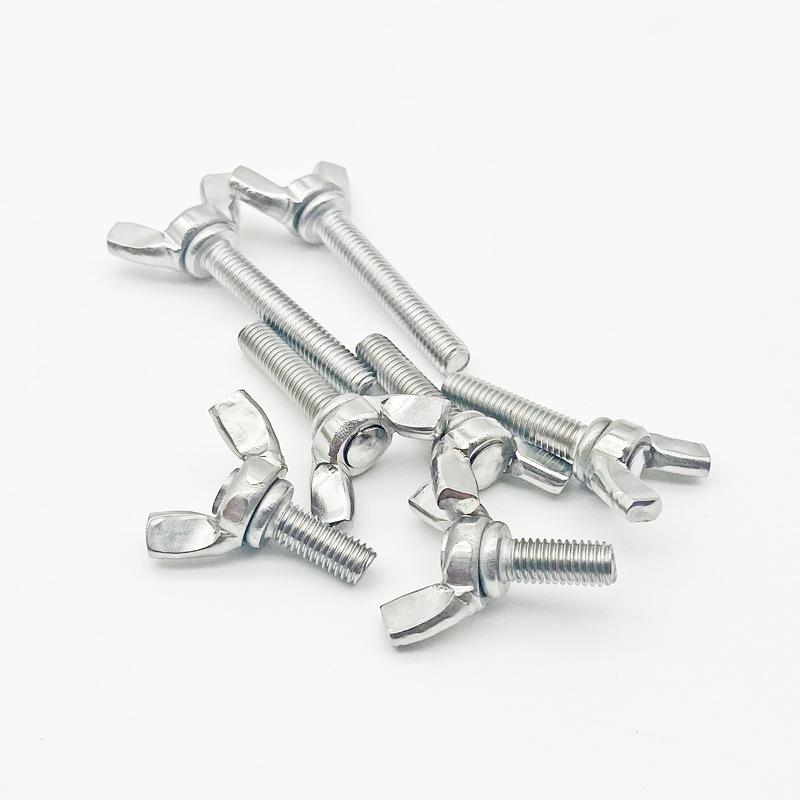 304/201 Stainless Steel Wing Head Hand-Tightening Screws, DIN316, Ram's Horn, Round Head, Machine Screws M3-M10, Metric/Imperial