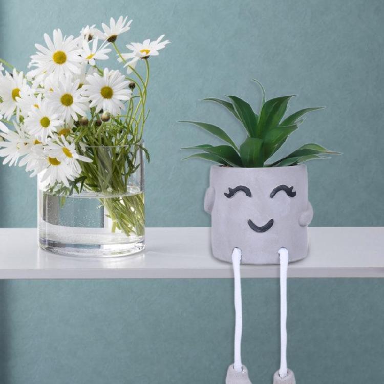 Face Hanging Leg Planter Pots for Indoor Outdoor Plant Smile Face Plant Pots Hanging Flowers Pots Face Planter