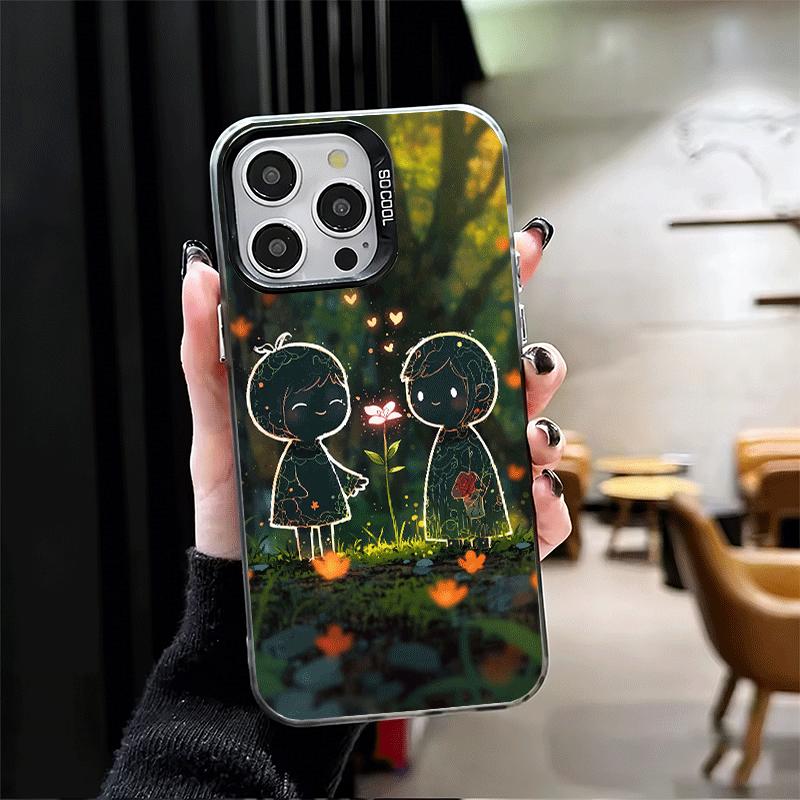 Nature Cute Child Painting Style Shockproof Phone Case for iPhone 17 Air 16 16E 15 Pro Max 14 Plus 13 Mini 12 Back Cover Anti Fa