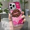 Sweet Cool Leopard Print Lips Heart Love Silicone Case For Iphone 15 13 12 11 16 Plus 14 17 Pro Max Sweet Girls Fashion Cover