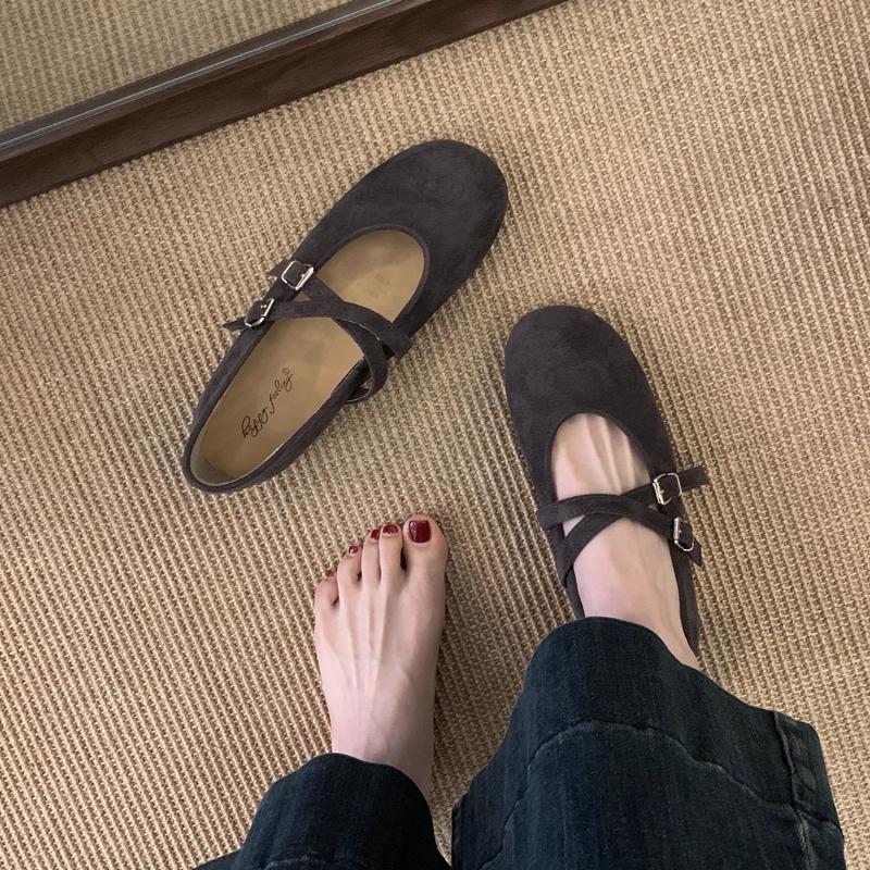 Fashion SUOJIALUN 2025 Autumn New Brand Women Flat Shoes Fashion Round Toe Ladies Casual Mary Jane Shoes Soft Flat Heel Single Shoes