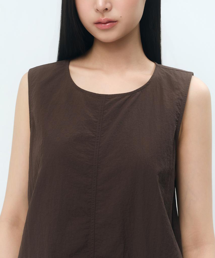 Musinsa Standard Woman Women'S Nylon Mini Dress [Dark Brown]
