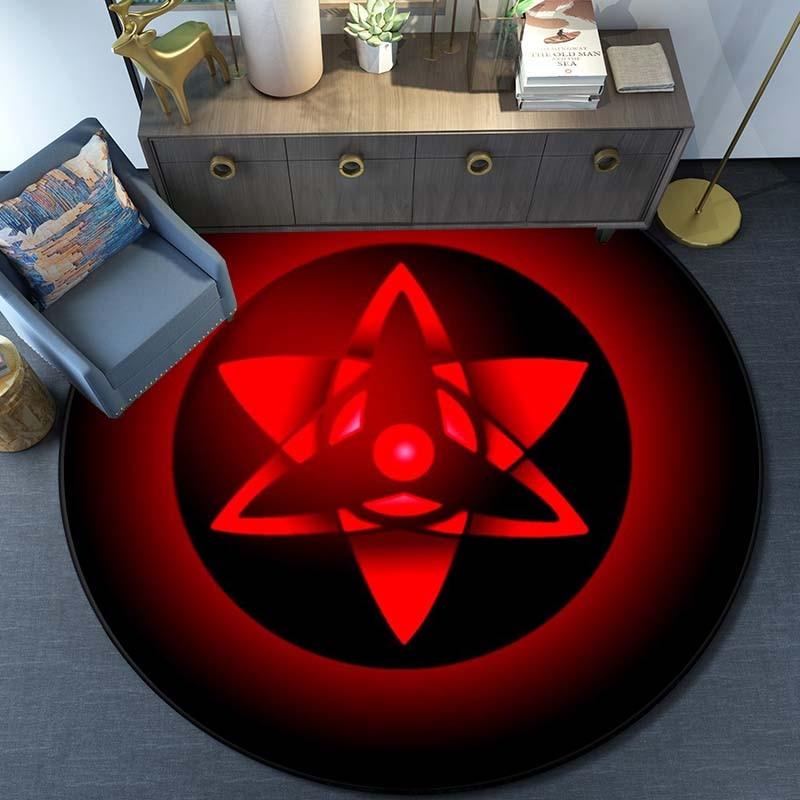 Cartoon Naruto Round Area Rug Living Room Bedroom Non-slip Floor Mat