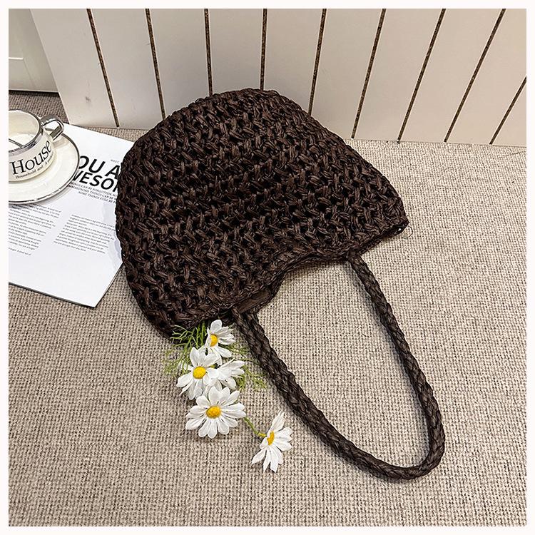 Luxury Retro Woven Hollow Shoulder Tote