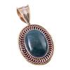 Natural Moss Agate Gemstone 925 Solid Sterling Silver TwoTone Pendant 1.50" E9k95