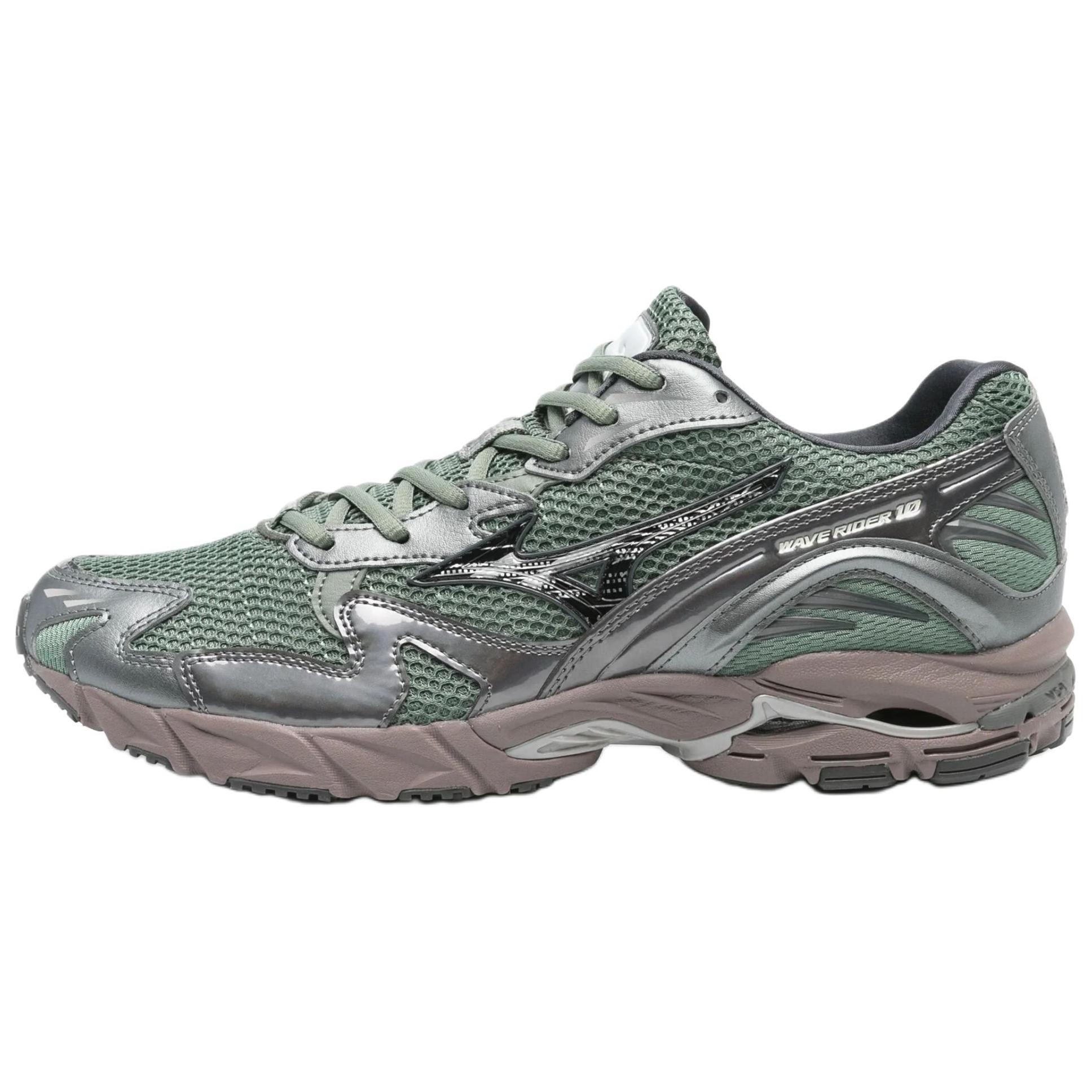 

Mizuno Wave Rider 10 Agave Green Metallic Grey Unisex Sneakers Black-Sand D1GA243109 42