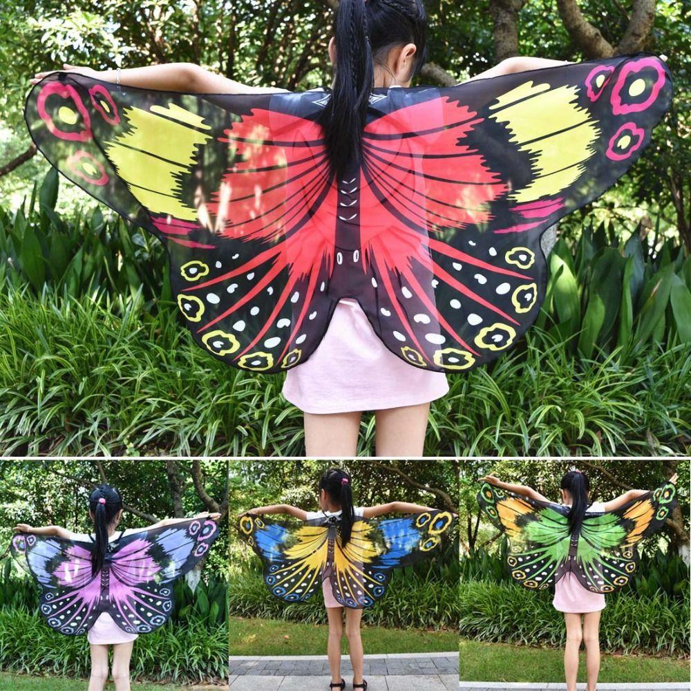 Shoulder Straps Butterfly Wings Costume Cloak Fancy Fairy Shawl  Kids