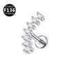 1 Adet Çiçek Tragus Piercing Küpe Ucu İçten Dişli 316L Cerrahi Çelik Takı