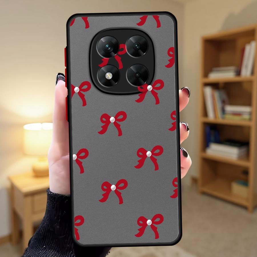 

Чехол для Xiaomi Redmi Note 14 12 13C 14C 9S A4 11 10 13 Pro Plus Funda Задняя крышка телефона Модный Красный Розовый Бант Redmi Note 14 5G (Global)