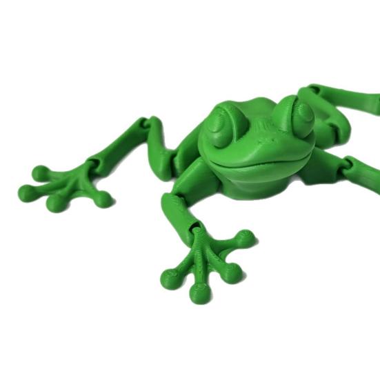 3D Printed Frog Ornament, Movable Joint Figurine, Stress Relief Toy, Creative Desktop Decoration, for Kitchen Car Desk Decor