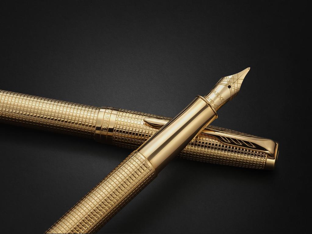 PARKER Sonnet Gold Sizzle GT SE Fountain Fine 18K Gold Gift Box Genuine 2209265 Pen, Nib, Nib, Included, Gift, Luxury, Official, Import,